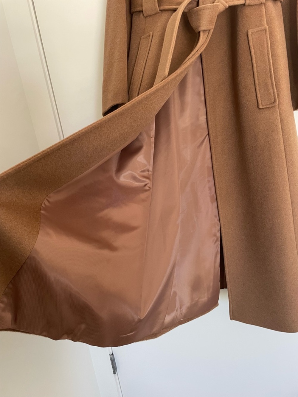 Ralph Lauren Double Breasted Belted Full Length Camel Wool Coat - Picture 8 of 16
